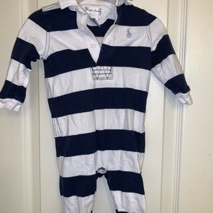 Ralph Lauren Navy Striped One Piece 6 Months